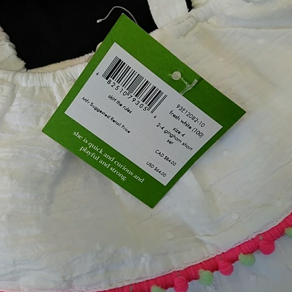 🎈🎈BNWT KATE SPADE NY GIRL SIZE 4 WHITE GINGHAM TOP.. - Picture 3 of 5